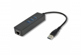 Convertisseur USB RJ45 Gigabit Ethernet + hub 3 ports USB3.0