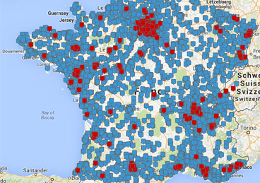 carte des sociétés informatique et télécoms en France