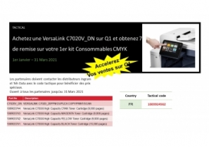 Offre promotionnelle: 75% de remise sur votre 1er kit Consommables CMYK - Xerox