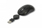 Mini souris USB 1200 DPI câble rétractable - Noire