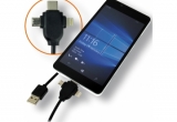 Câble USB A vers multitête Micro USB / Lightning / Type C