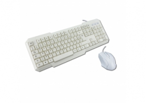 Kit clavier + souris USB - Blanc - MCL